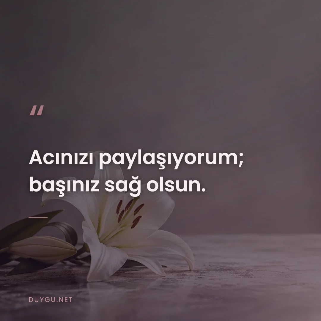 Resimli söz: Acınızı paylaşıyorum; başınız sağ olsun.