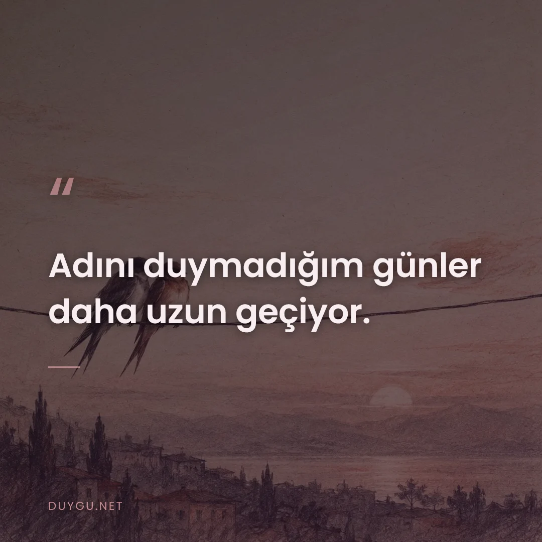 Resimli söz: Adını duymadığım günler daha uzun geçiyor.