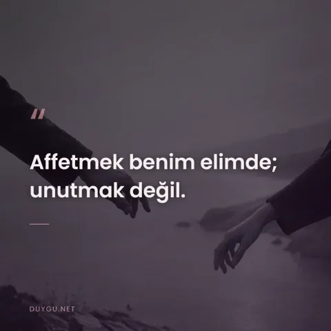 Affetmek benim elimde; unutmak değil.