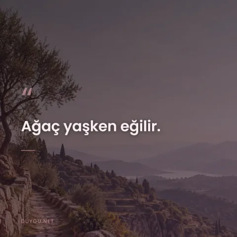 Ağaç yaşken eğilir.