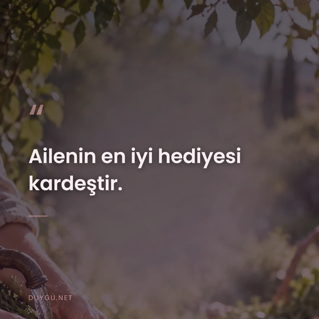 Resimli söz: Ailenin en iyi hediyesi kardeştir.