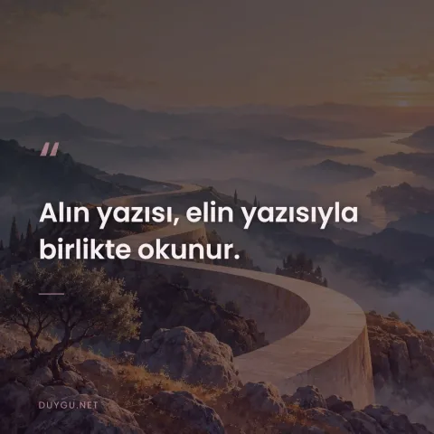 Alın yazısı, elin yazısıyla birlikte okunur.