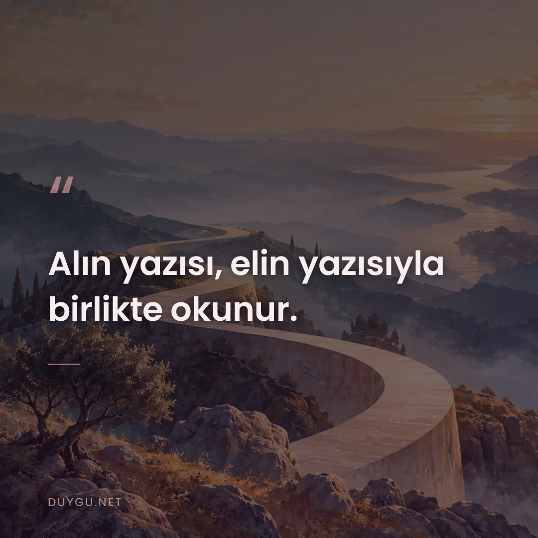 Resimli söz: Alın yazısı, elin yazısıyla birlikte okunur.