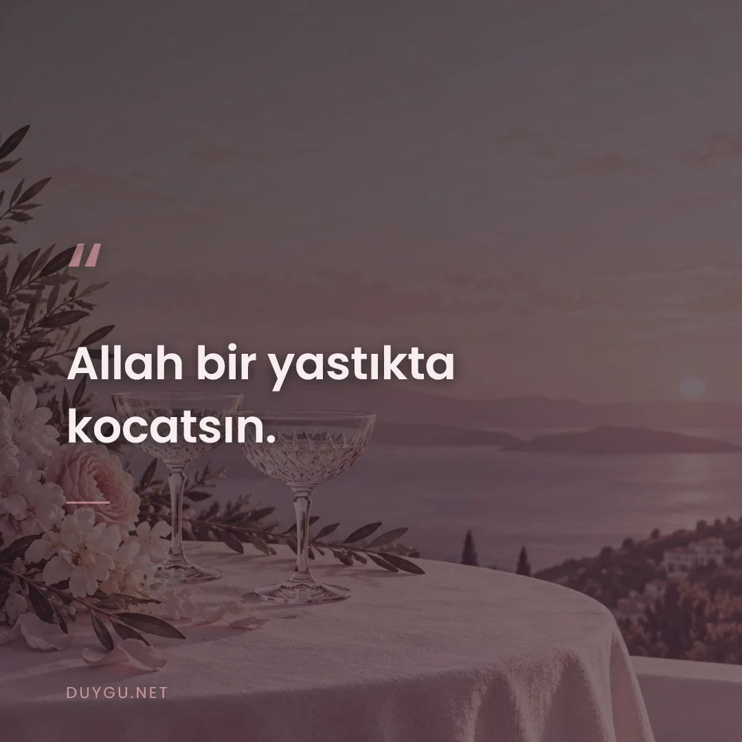 Resimli söz: Allah bir yastıkta kocatsın.