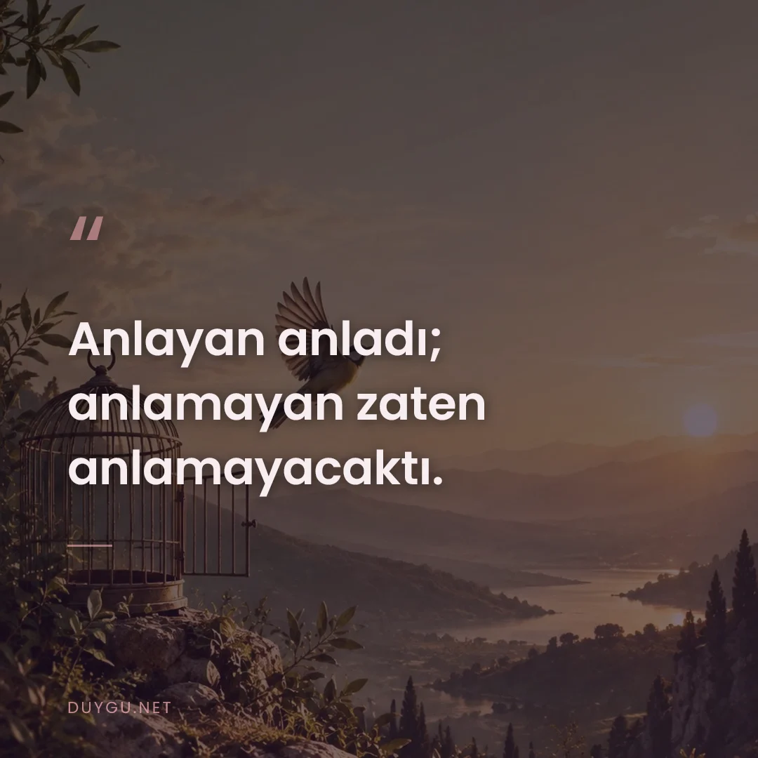 Resimli söz: Anlayan anladı; anlamayan zaten anlamayacaktı.