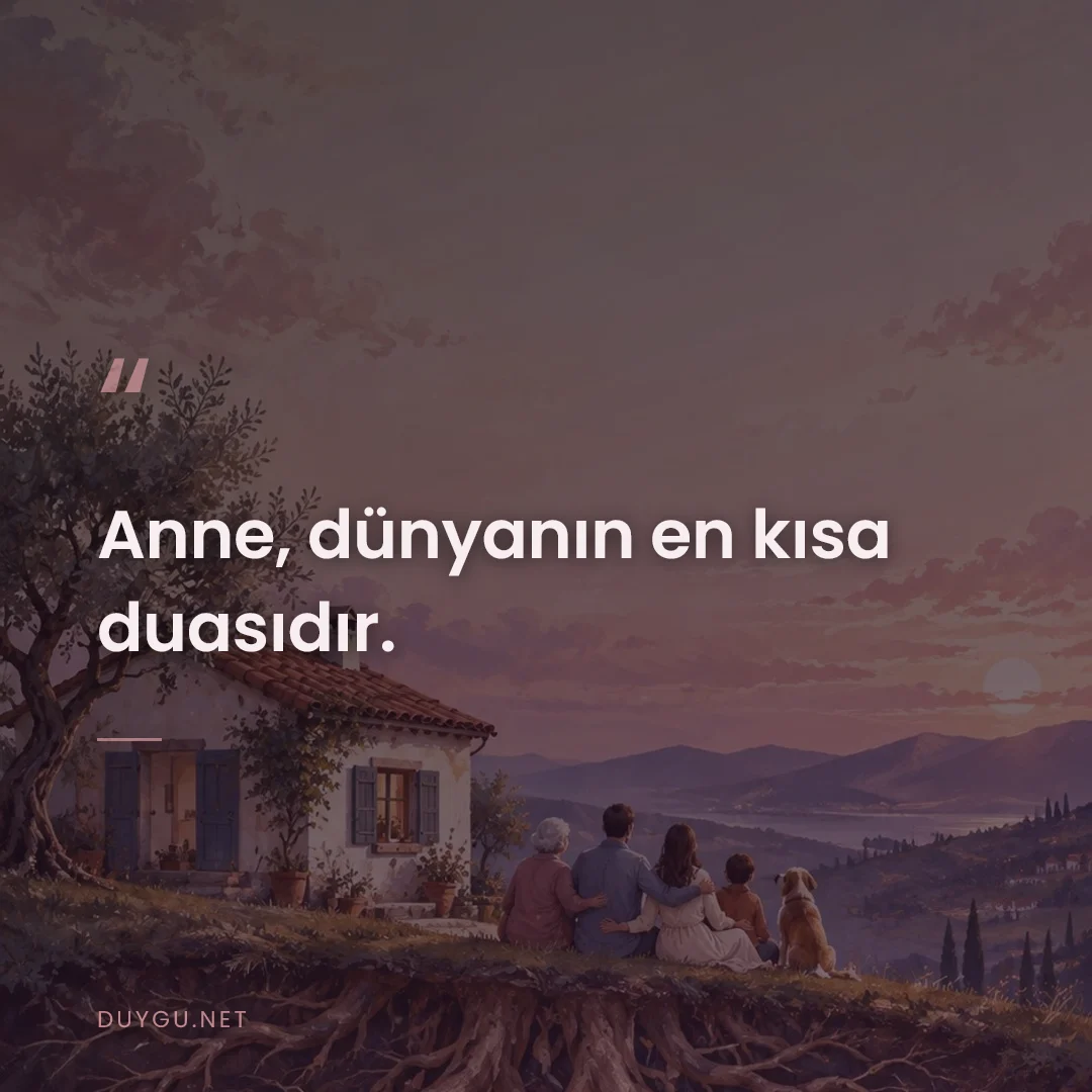 Resimli söz: Anne, dünyanın en kısa duasıdır.
