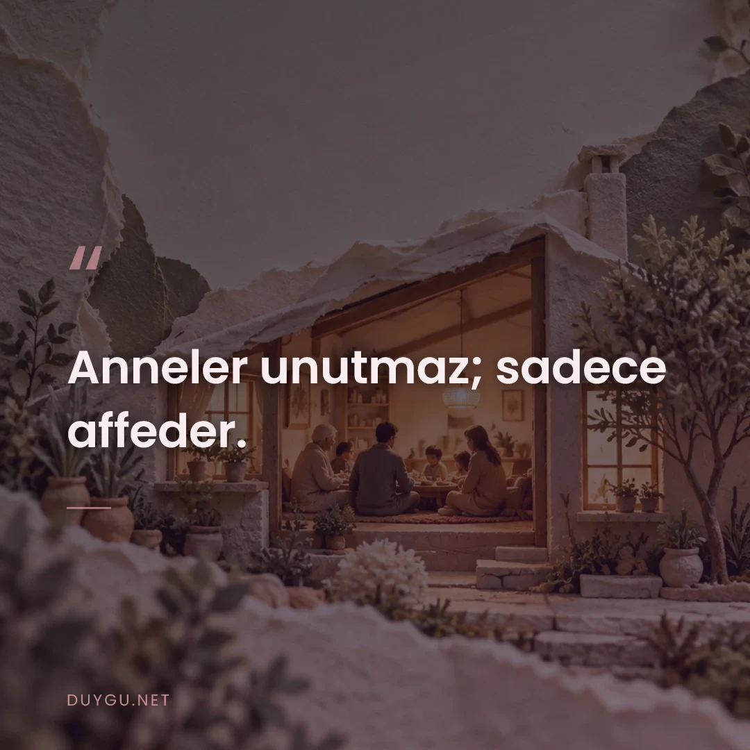 Resimli söz: Anneler unutmaz; sadece affeder.