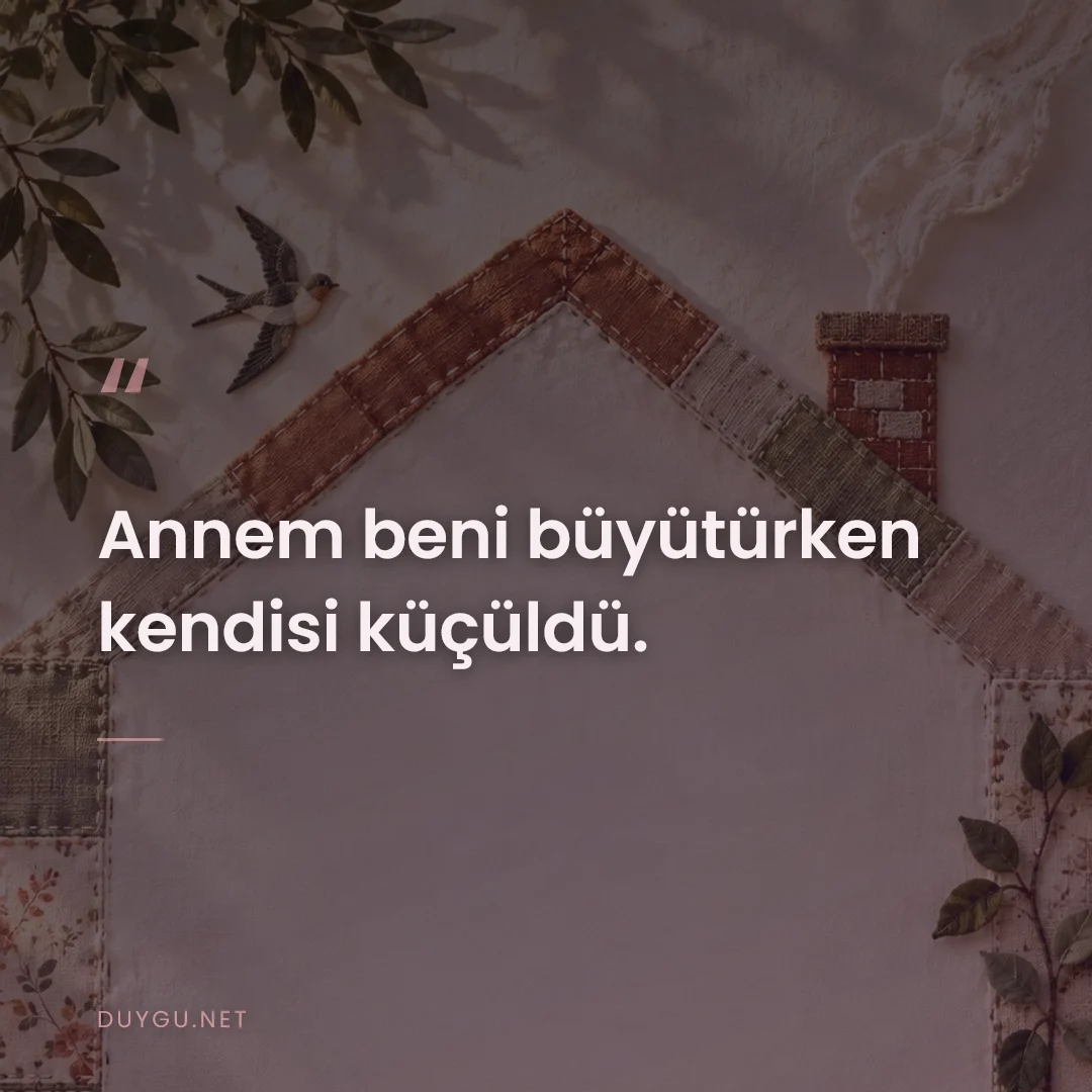 Resimli söz: Annem beni büyütürken kendisi küçüldü.