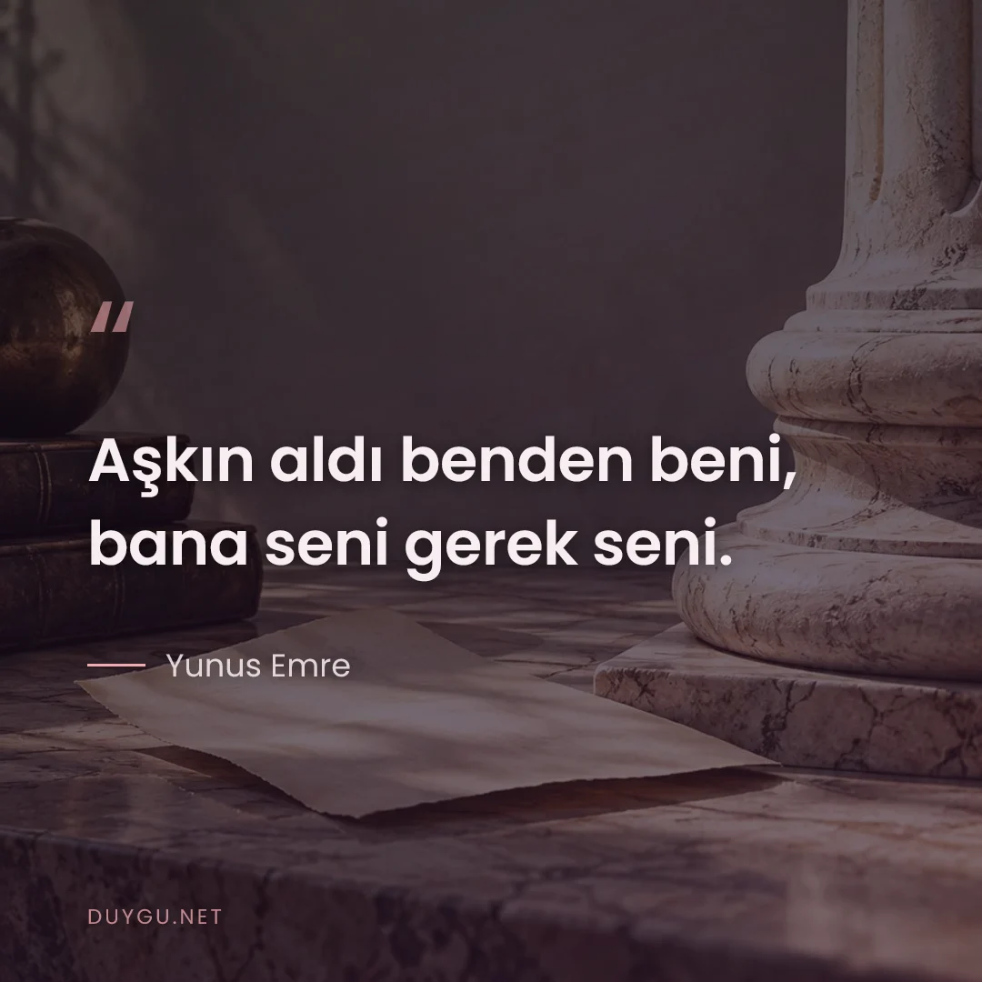 Resimli söz: Aşkın aldı benden beni, bana seni gerek seni.