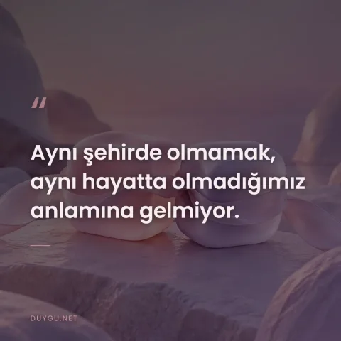 Aynı şehirde olmamak, aynı hayatta olmadığımız anlamına gelmiyor.