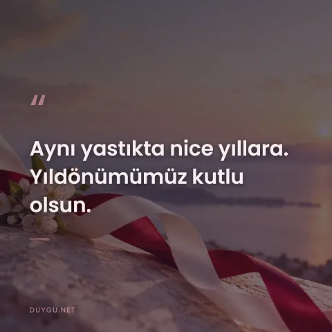 Aynı yastıkta nice yıllara. Yıldönümümüz kutlu olsun.