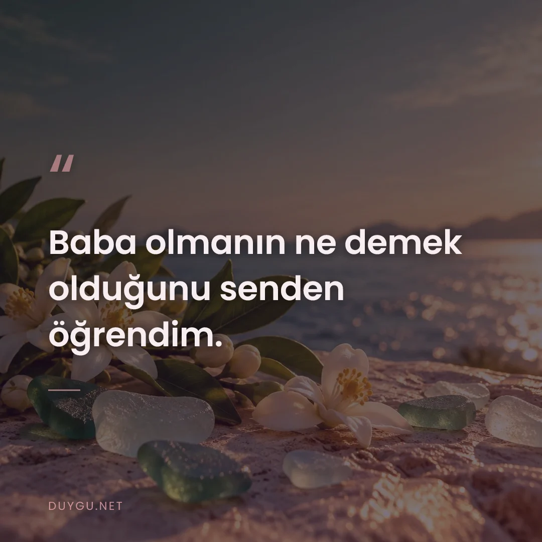 Resimli söz: Baba olmanın ne demek olduğunu senden öğrendim.