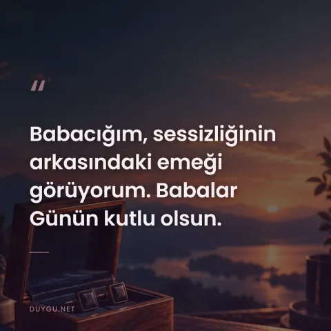 Babacığım, sessizliğinin arkasındaki emeği görüyorum. Babalar Günün kutlu olsun.