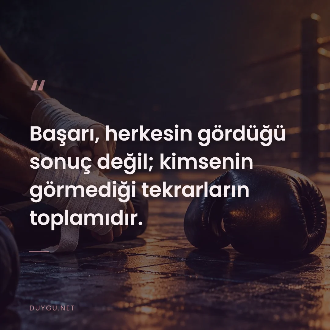 Resimli söz: Başarı, herkesin gördüğü sonuç değil; kimsenin görmediği tekrarların t