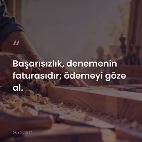 Başarısızlık, denemenin faturasıdır; ödemeyi göze al.