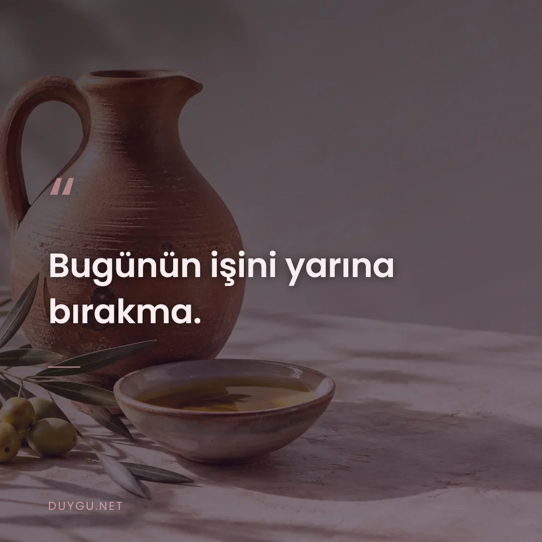 Resimli söz: Bugünün işini yarına bırakma.