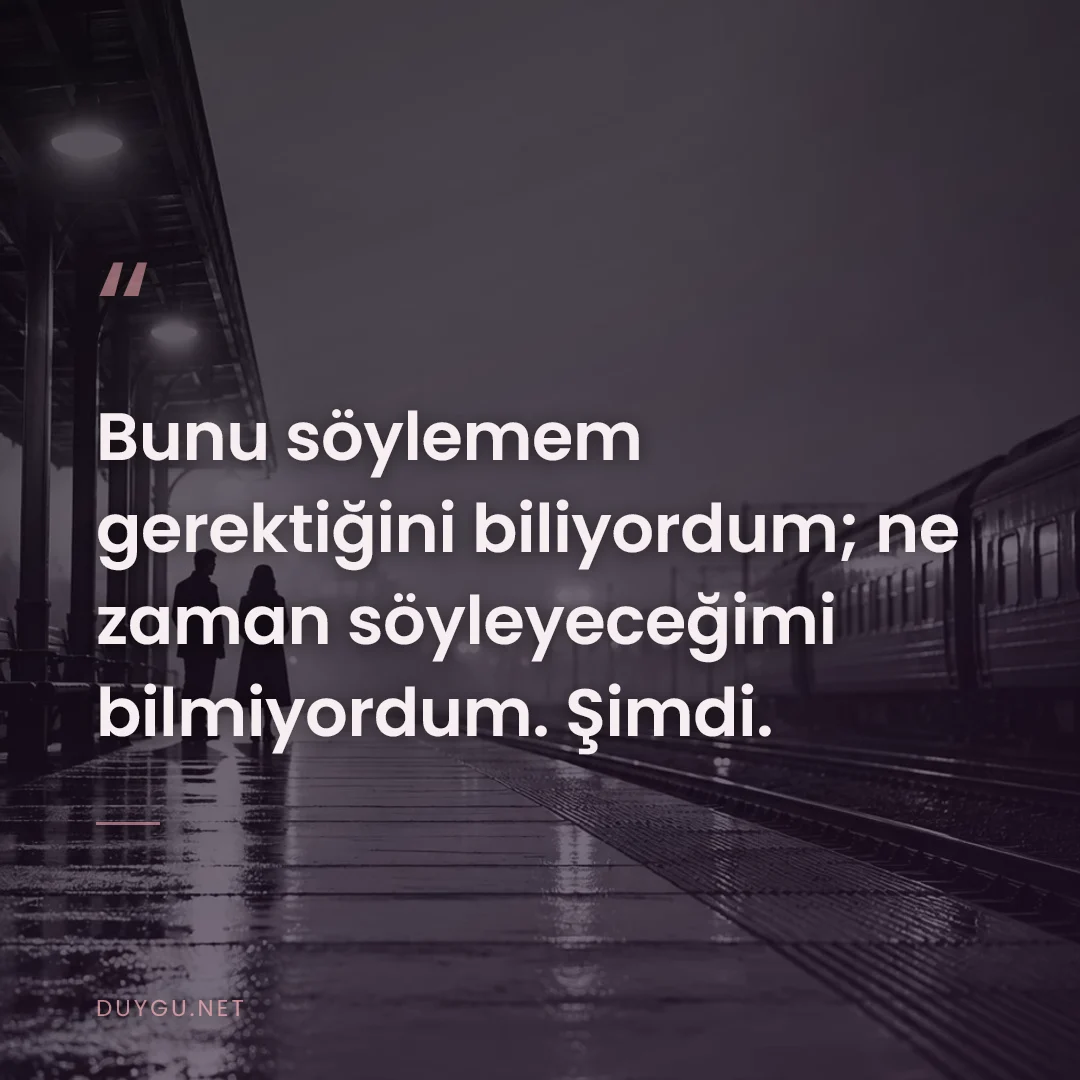 Resimli söz: Bunu söylemem gerektiğini biliyordum; ne zaman söyleyeceğimi bilmiyord