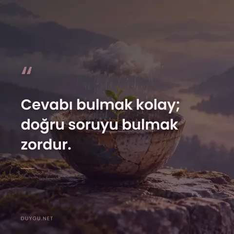 Cevabı bulmak kolay; doğru soruyu bulmak zordur.