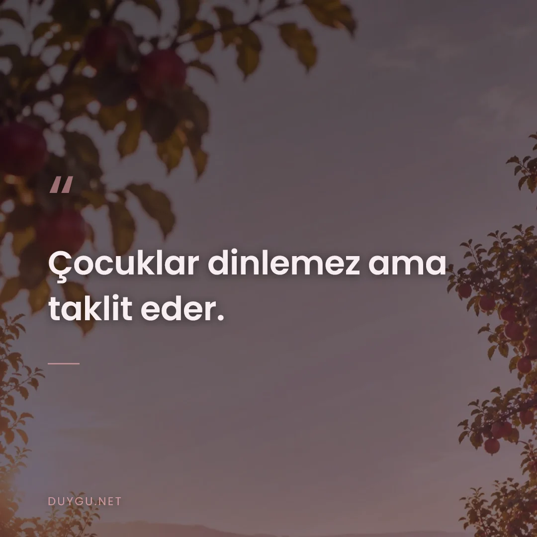 Resimli söz: Çocuklar dinlemez ama taklit eder.