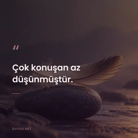 Çok konuşan az düşünmüştür.