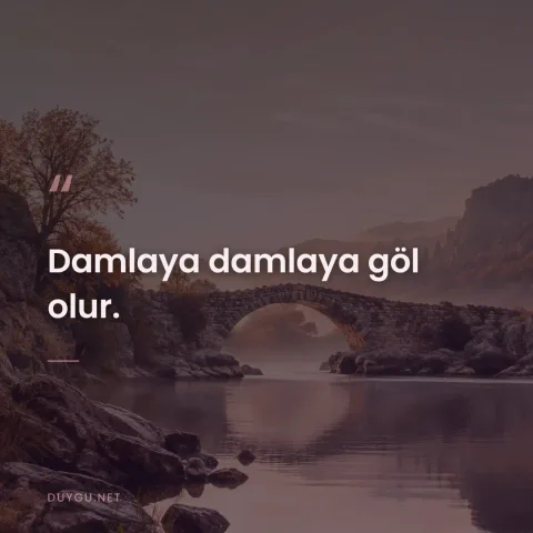 Damlaya damlaya göl olur.