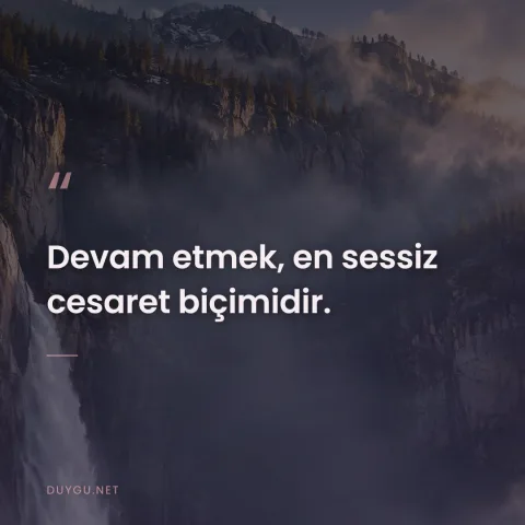 Devam etmek, en sessiz cesaret biçimidir.