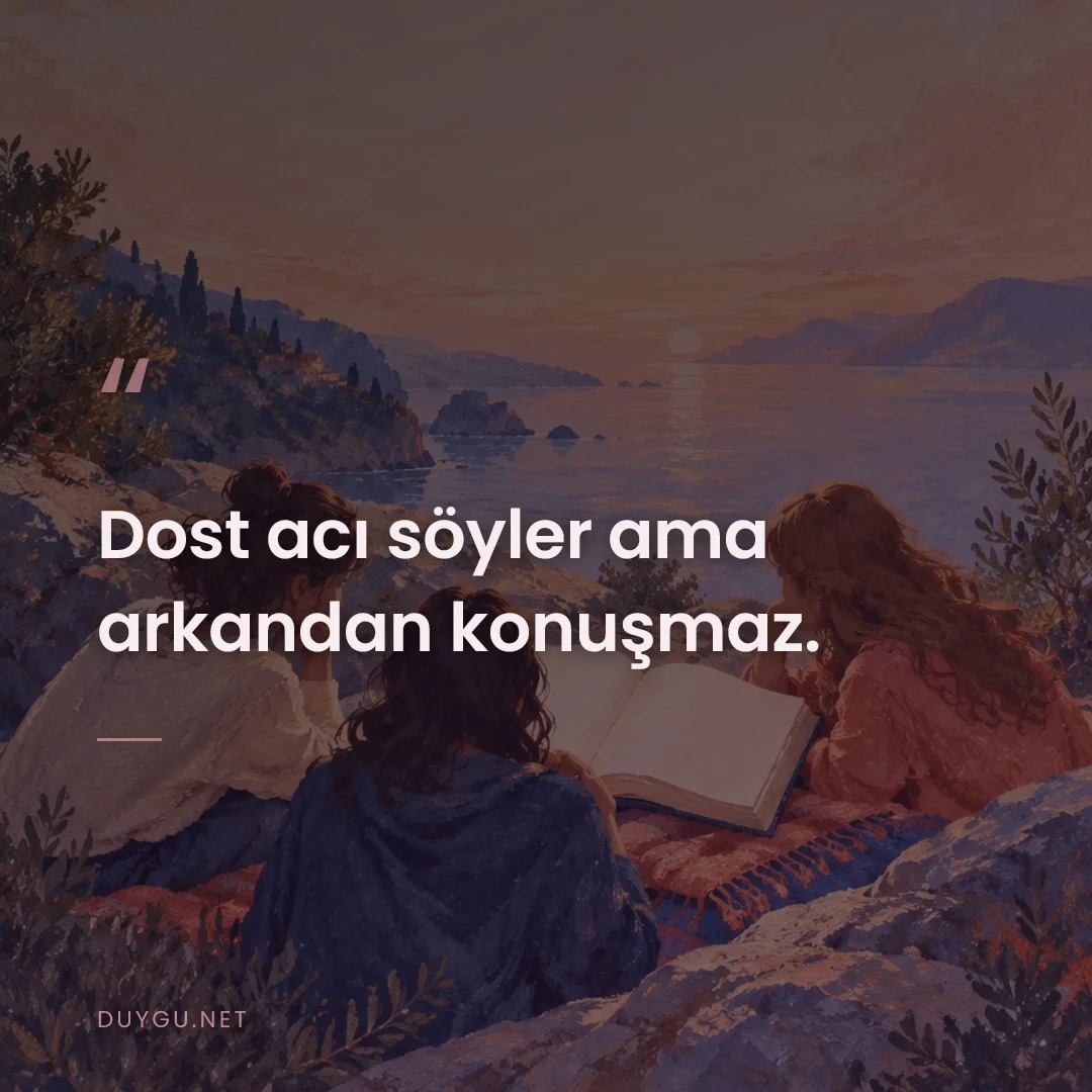 Resimli söz: Dost acı söyler ama arkandan konuşmaz.