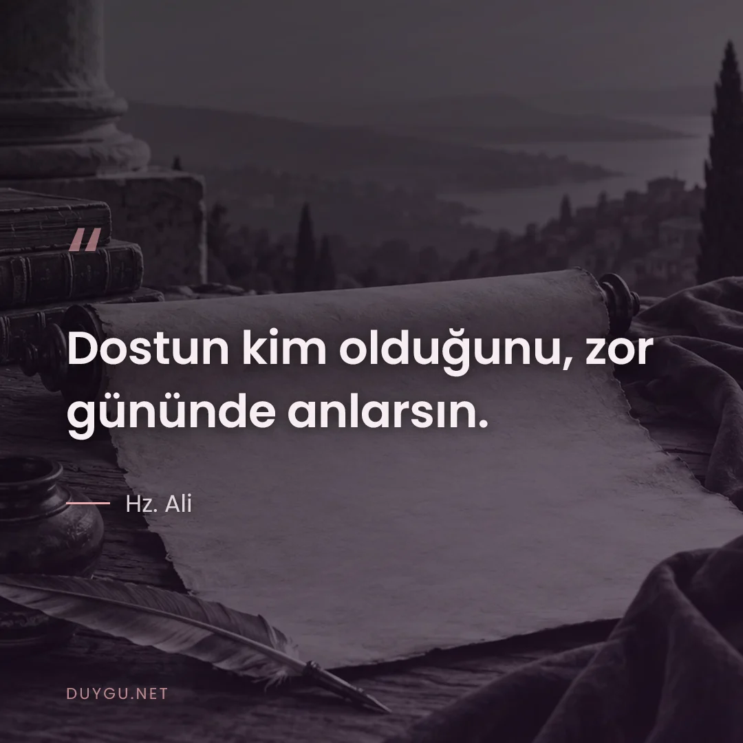 Resimli söz: Dostun kim olduğunu, zor gününde anlarsın.