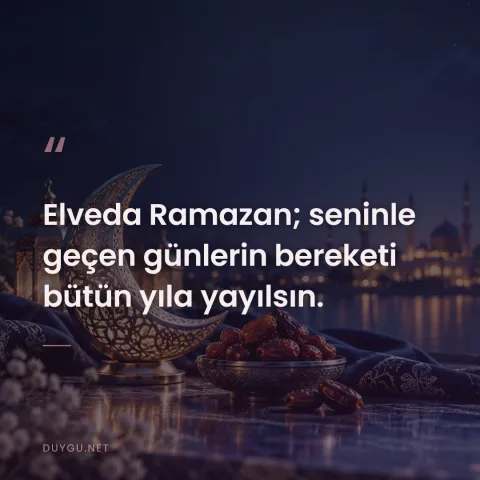 Elveda Ramazan; seninle geçen günlerin bereketi bütün yıla yayılsın.
