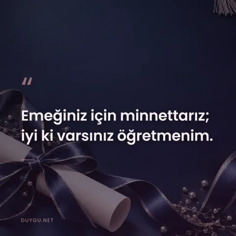 Emeğiniz için minnettarız; iyi ki varsınız öğretmenim.