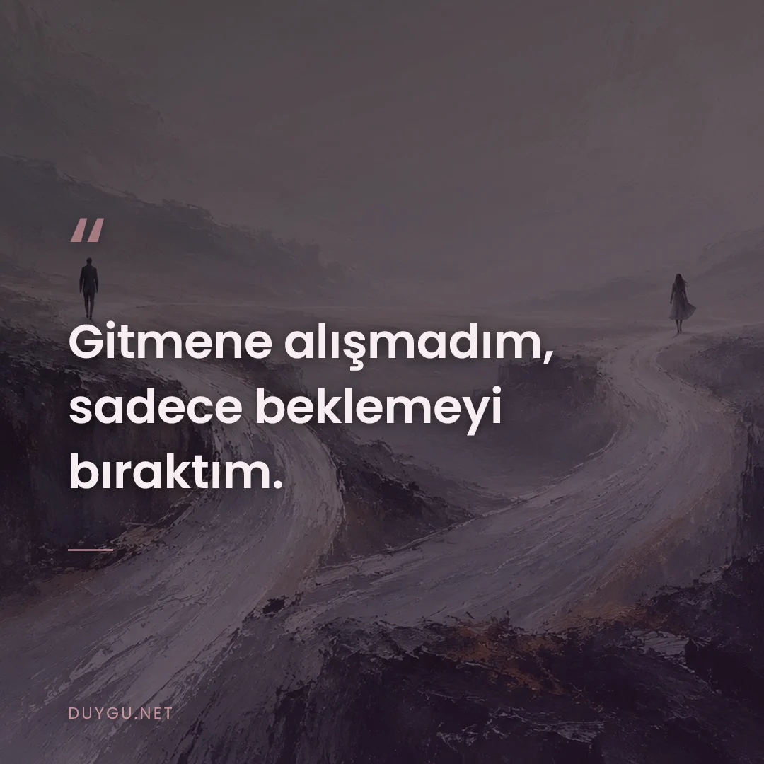 Resimli söz: Gitmene alışmadım, sadece beklemeyi bıraktım.