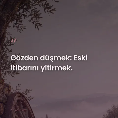 Gözden düşmek: Eski itibarını yitirmek.