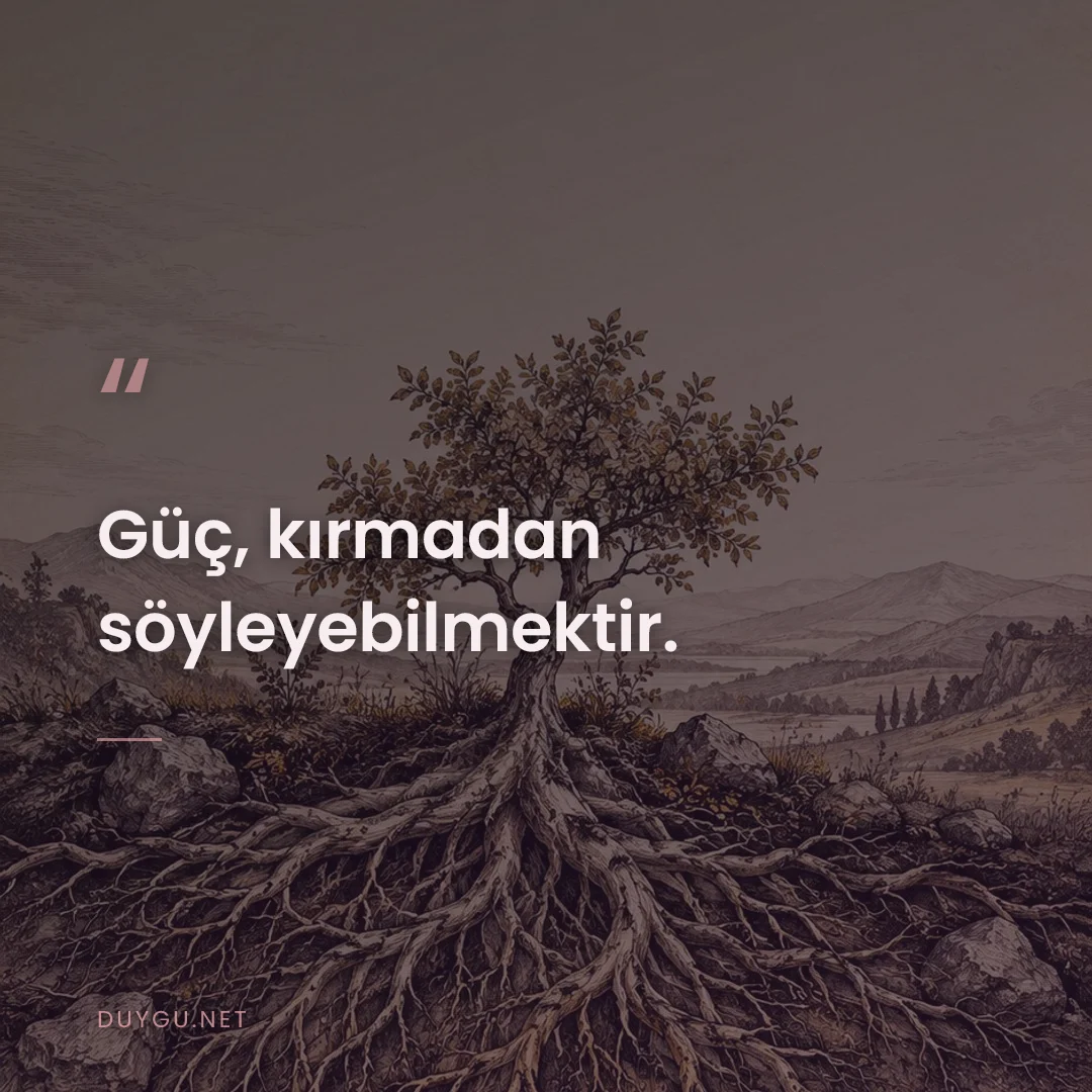 Resimli söz: Güç, kırmadan söyleyebilmektir.