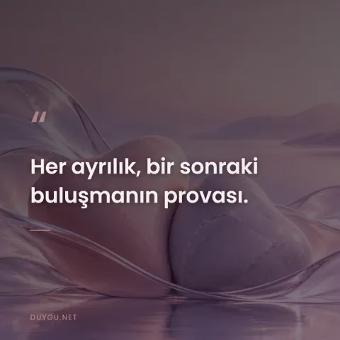 Her ayrılık, bir sonraki buluşmanın provası.