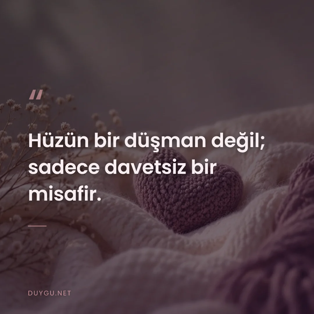 Resimli söz: Hüzün bir düşman değil; sadece davetsiz bir misafir.