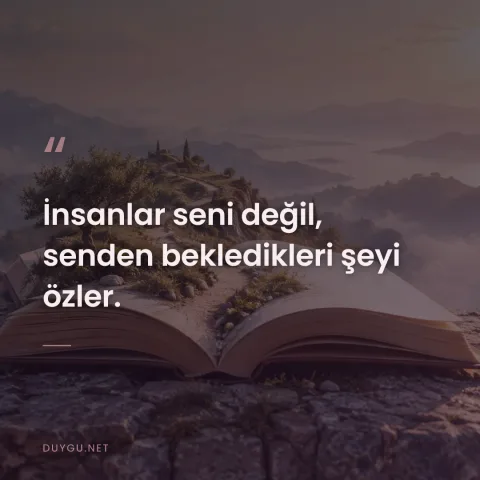İnsanlar seni değil, senden bekledikleri şeyi özler.