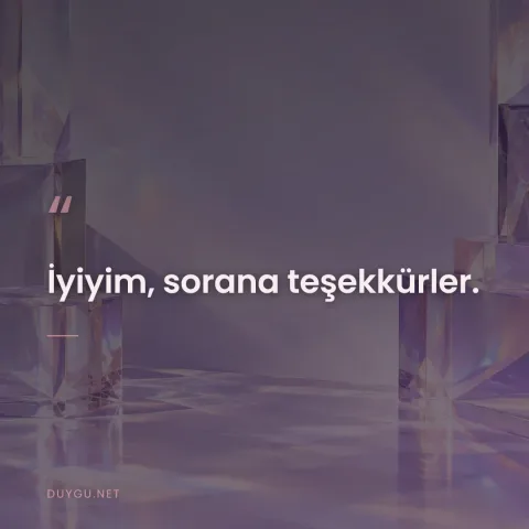 İyiyim, sorana teşekkürler.
