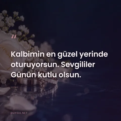 Kalbimin en güzel yerinde oturuyorsun. Sevgililer Günün kutlu olsun.
