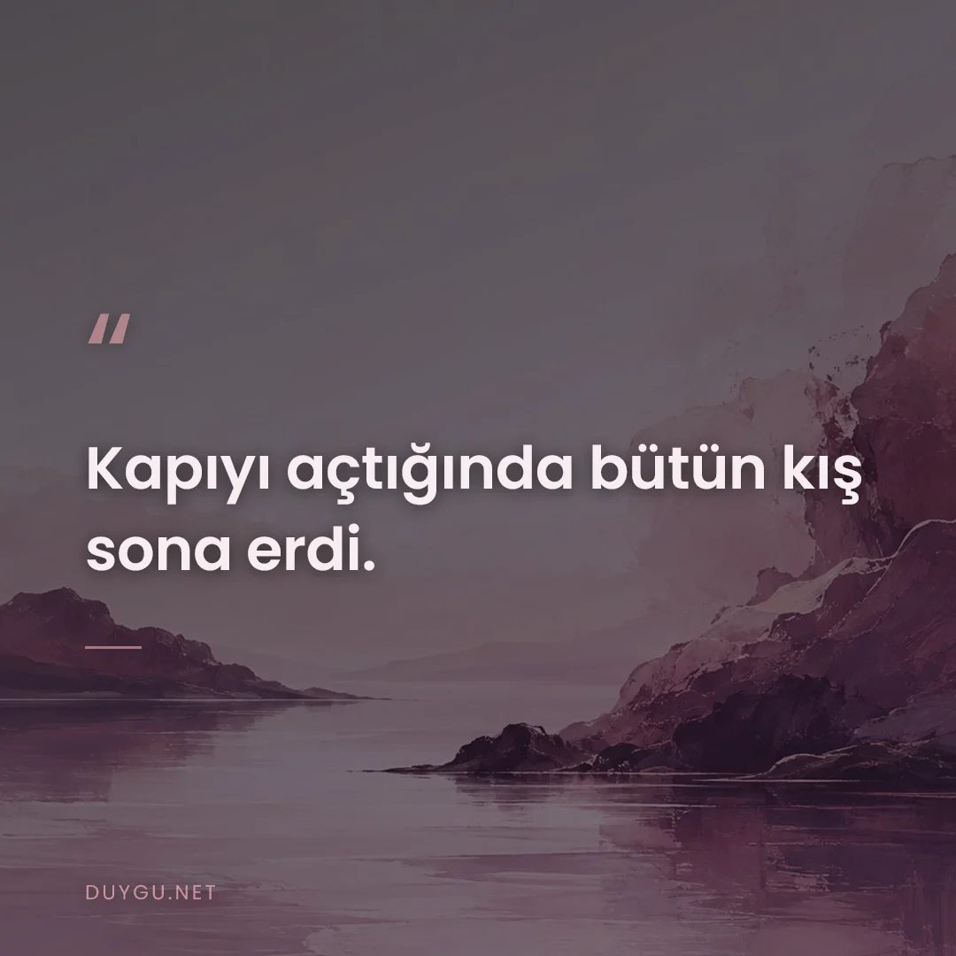 Resimli söz: Kapıyı açtığında bütün kış sona erdi.