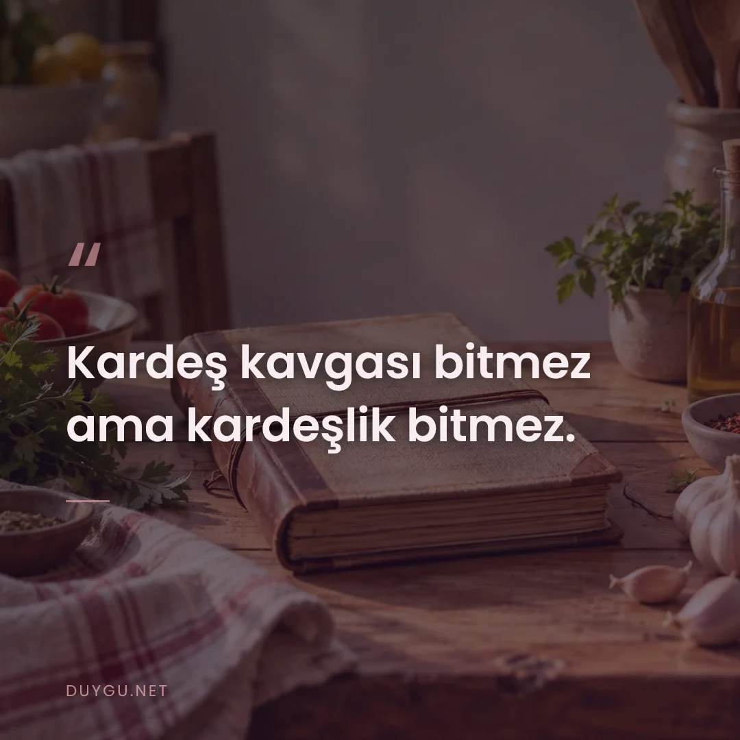 Resimli söz: Kardeş kavgası bitmez ama kardeşlik bitmez.
