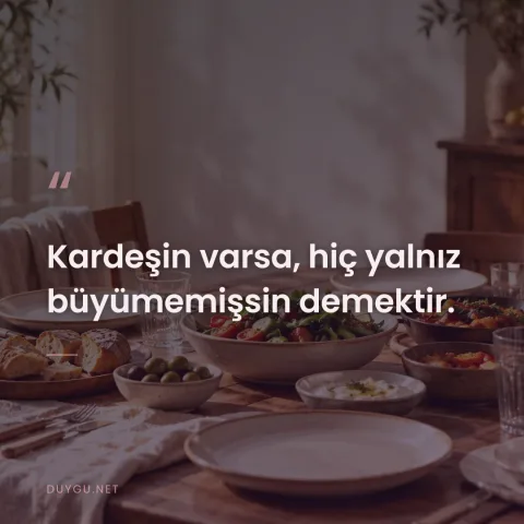 Kardeşin varsa, hiç yalnız büyümemişsin demektir.
