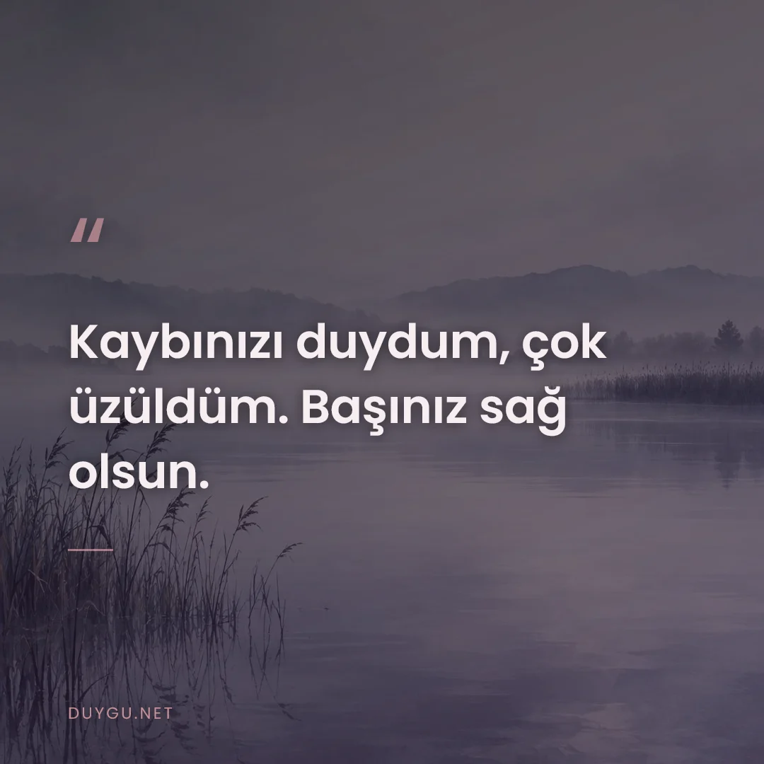 Resimli söz: Kaybınızı duydum, çok üzüldüm. Başınız sağ olsun.