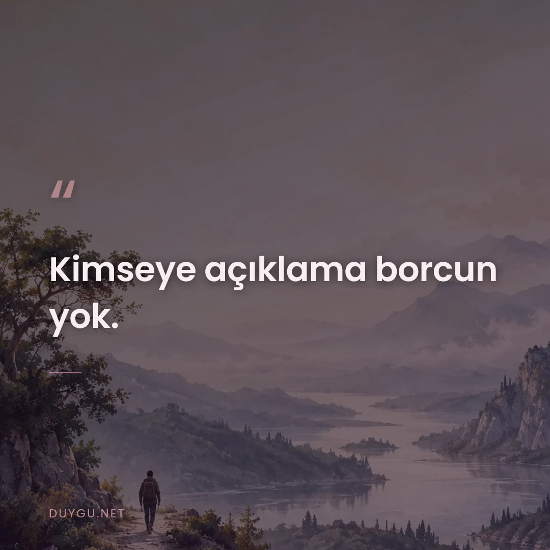 Resimli söz: Kimseye açıklama borcun yok.