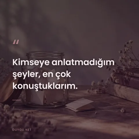 Kimseye anlatmadığım şeyler, en çok konuştuklarım.