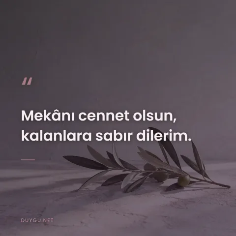 Mekânı cennet olsun, kalanlara sabır dilerim.