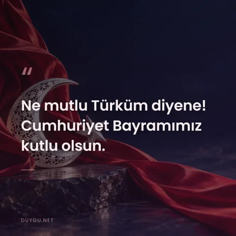 Ne mutlu Türküm diyene! Cumhuriyet Bayramımız kutlu olsun.