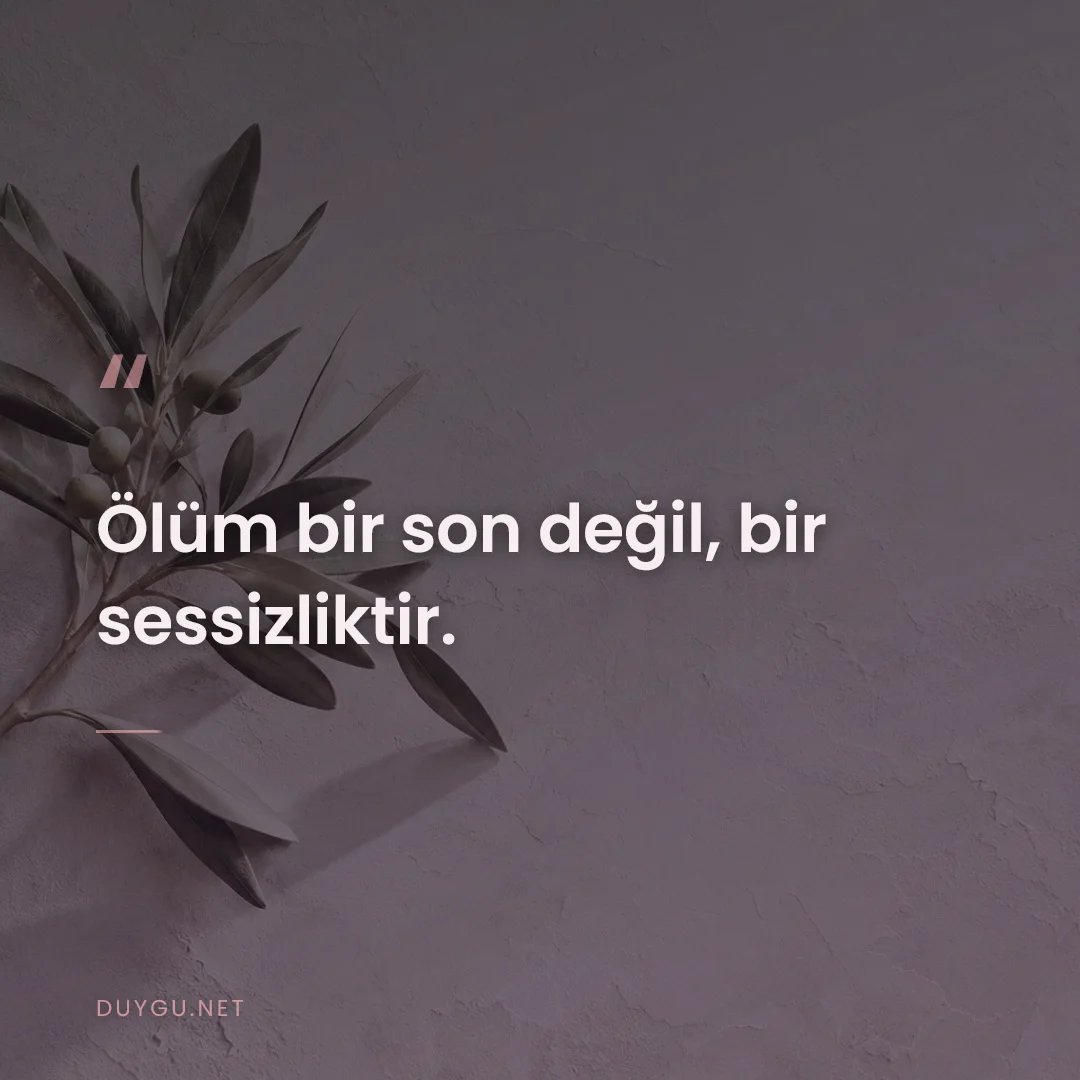 Resimli söz: Ölüm bir son değil, bir sessizliktir.
