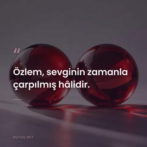 Özlem, sevginin zamanla çarpılmış hâlidir.