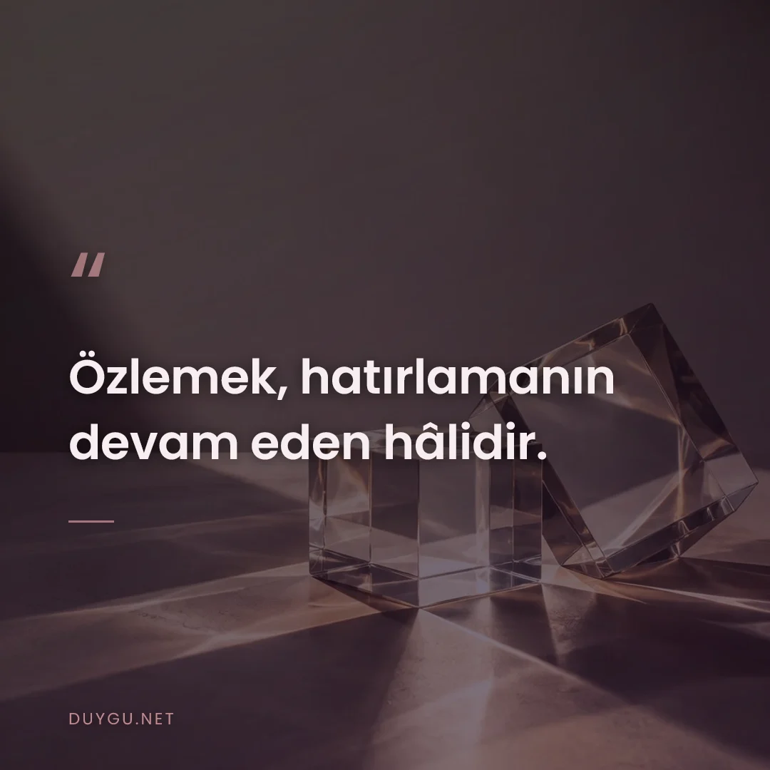 Resimli söz: Özlemek, hatırlamanın devam eden hâlidir.