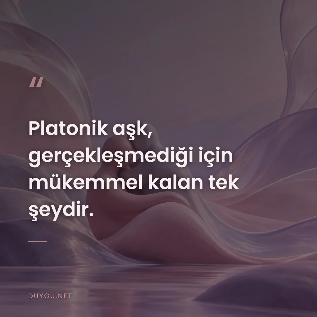 Resimli söz: Platonik aşk, gerçekleşmediği için mükemmel kalan tek şeydir.
